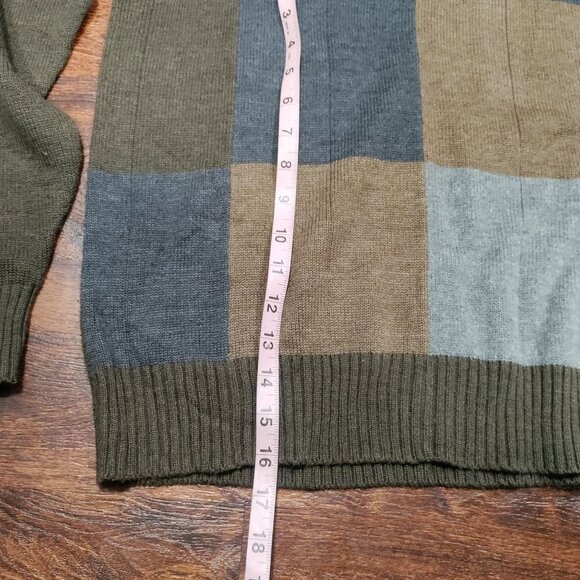 Oscar Dela Renta Patchwork Color Block Crew Neck Pullover Knit Sweater Men's M - Picture 12 of 13